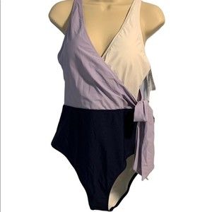 Cupshe Women's One Piece Swimsuit Wrap Color Block Tie Side Bathing Suit